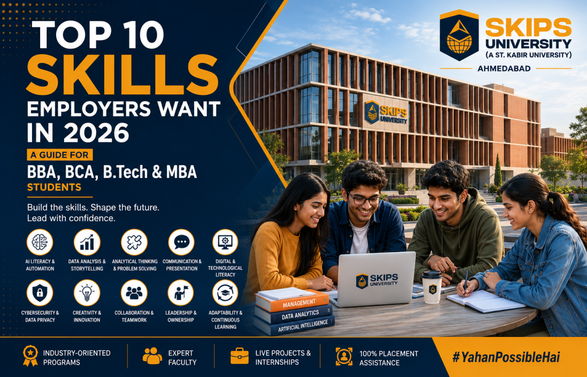Top 10 Skills Employers Want in 2026: A Guide for BBA, BCA, B.Tech and MBA Students